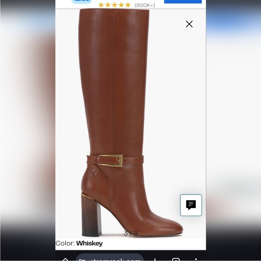 Vince Camuto Whiskey Leather Heeled Boots Wide Calf